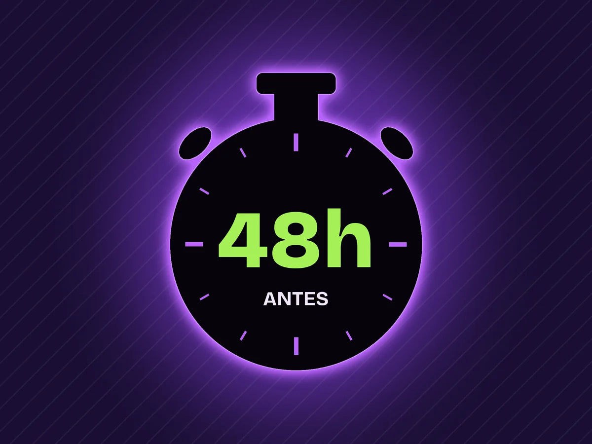 Relógio marcando 48h antes